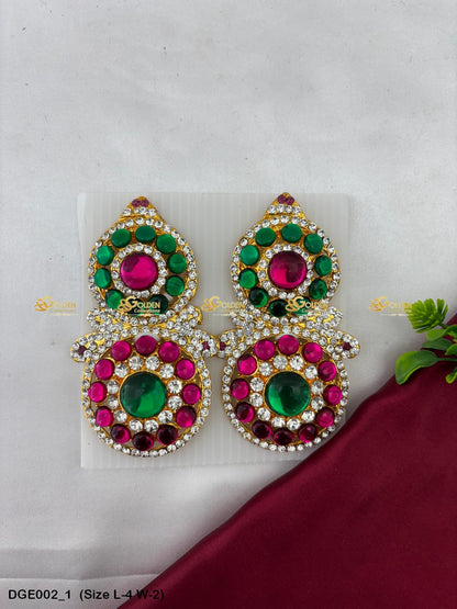 gods deity stone earrings karna pathakam goldencollections Size: 4 x 2, Color: Multi, Style: Karna Pathakam Image 1