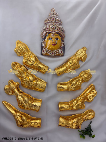 gold plated deity hands set hands with accessories for alankaram Size: 6.5 x 2.5, Color: Gold, Style: Hands Legs Image 2