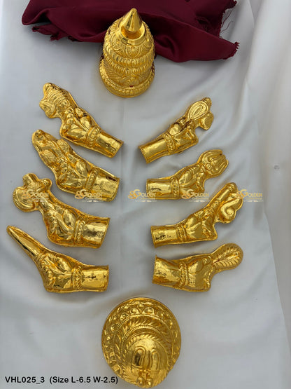 gold plated deity hands set hands with accessories for alankaram Size: 6.5 x 2.5, Color: Gold, Style: Hands Legs Image 3