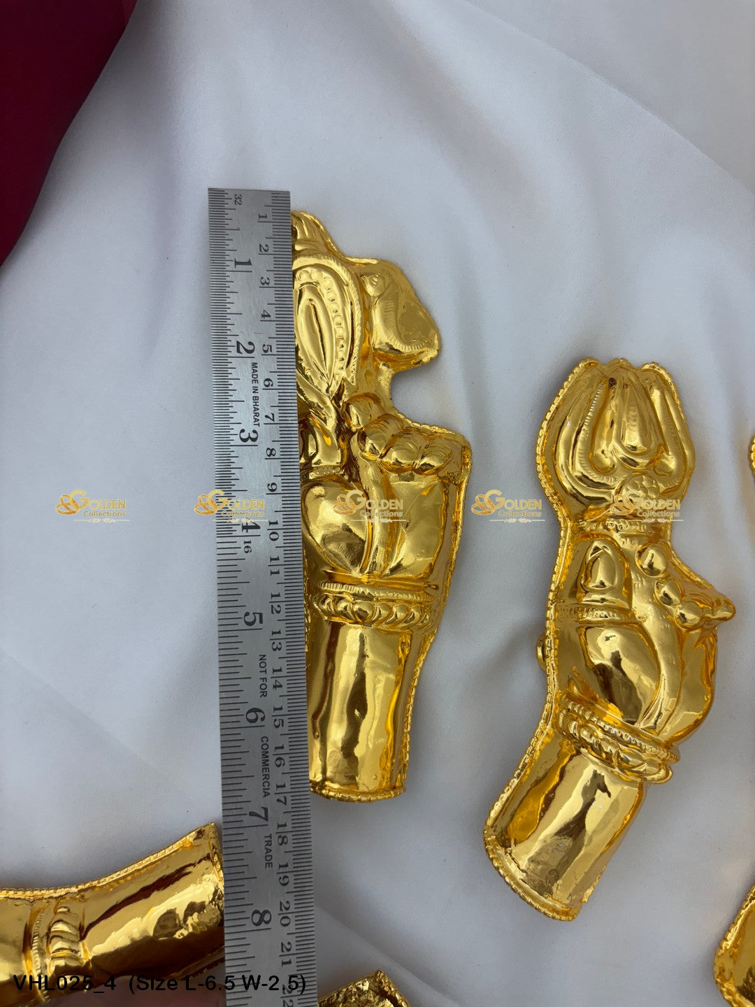 gold plated deity hands set hands with accessories for alankaram Size: 6.5 x 2.5, Color: Gold, Style: Hands Legs Image 4