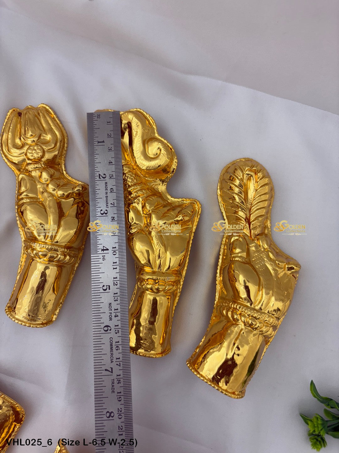 gold plated deity hands set hands with accessories for alankaram Size: 6.5 x 2.5, Color: Gold, Style: Hands Legs Image 6