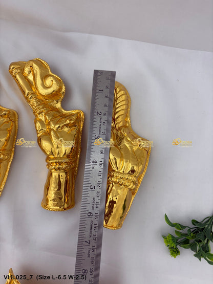 gold plated deity hands set hands with accessories for alankaram Size: 6.5 x 2.5, Color: Gold, Style: Hands Legs Image 7