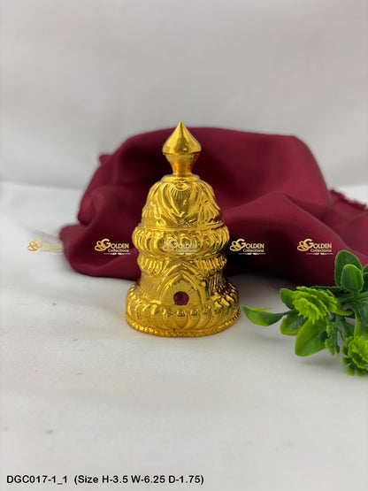 Gold Plated Full Crown For Hindu God Goddess Goldencollections Size: 3.5 X 6.25 X 1.75, Color: Gold, Style: Round Image 1