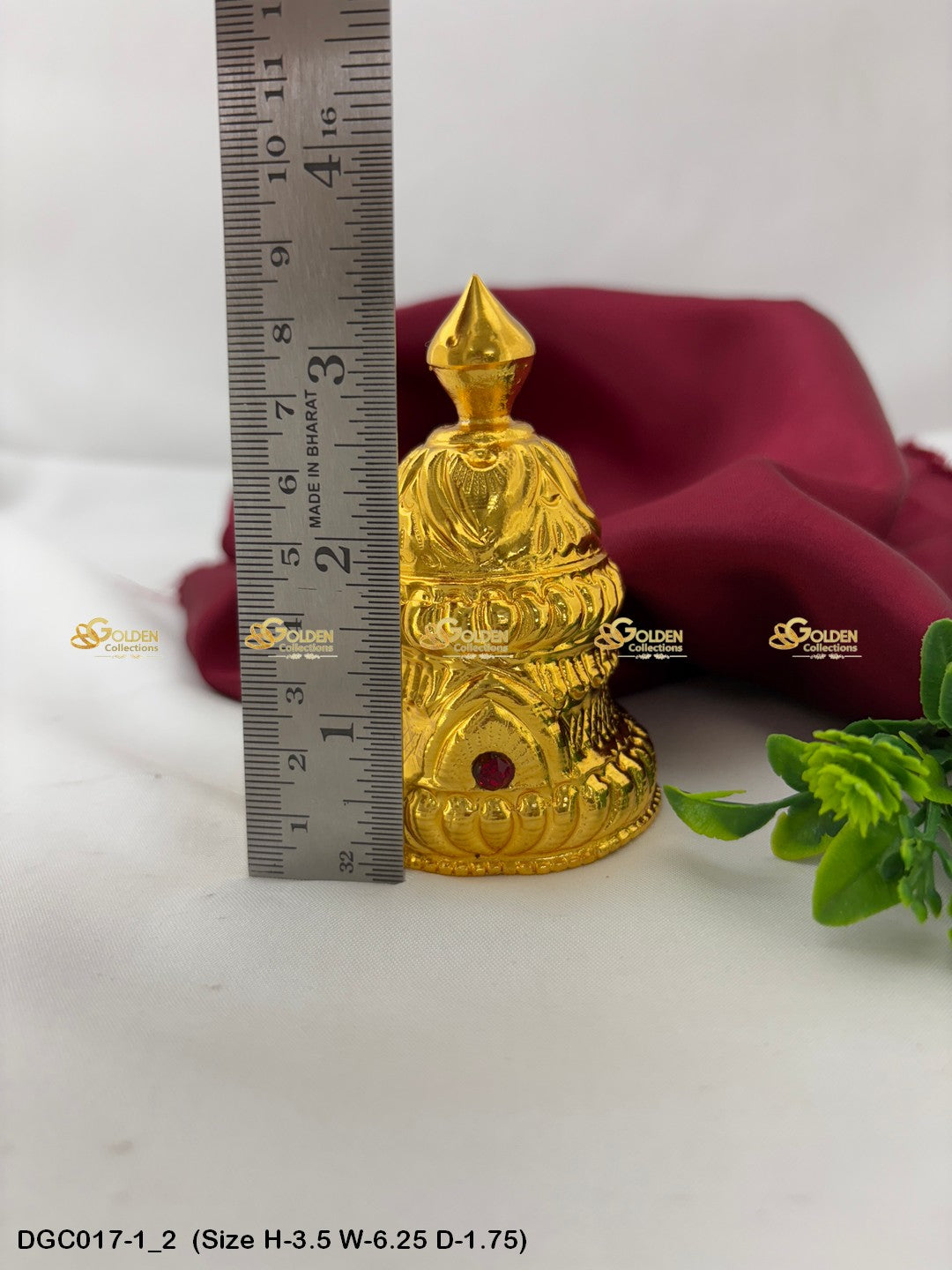 Gold Plated Full Crown For Hindu God Goddess Goldencollections Size: 3.5 X 6.25 X 1.75, Color: Gold, Style: Round Image 2