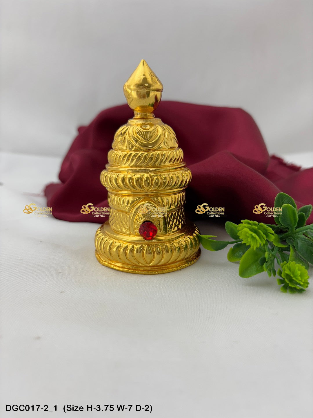 Gold Plated Full Crown For Hindu God Goddess Goldencollections Size: 3.75 X 7 X 2, Color: Gold, Style: Round Image 1