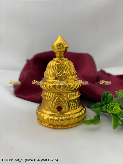 Gold Plated Full Crown For Hindu God Goddess Goldencollections Size: 4 X 8 X 2.5, Color: Gold, Style: Round Image 1