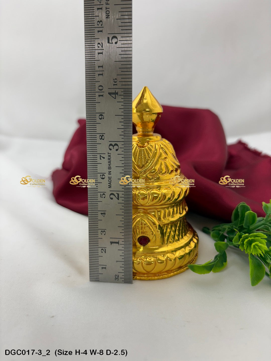 Gold Plated Full Crown For Hindu God Goddess Goldencollections Size: 4 X 8 X 2.5, Color: Gold, Style: Round Image 2