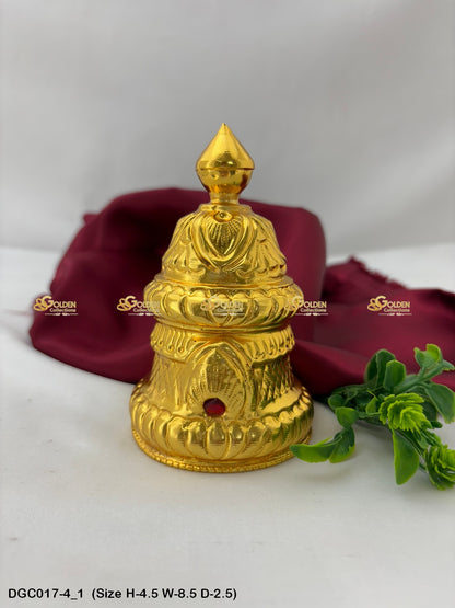 Gold Plated Full Crown For Hindu God Goddess Goldencollections Size: 4.5 X 8.5 X 2.5, Color: Gold, Style: Round Image 1