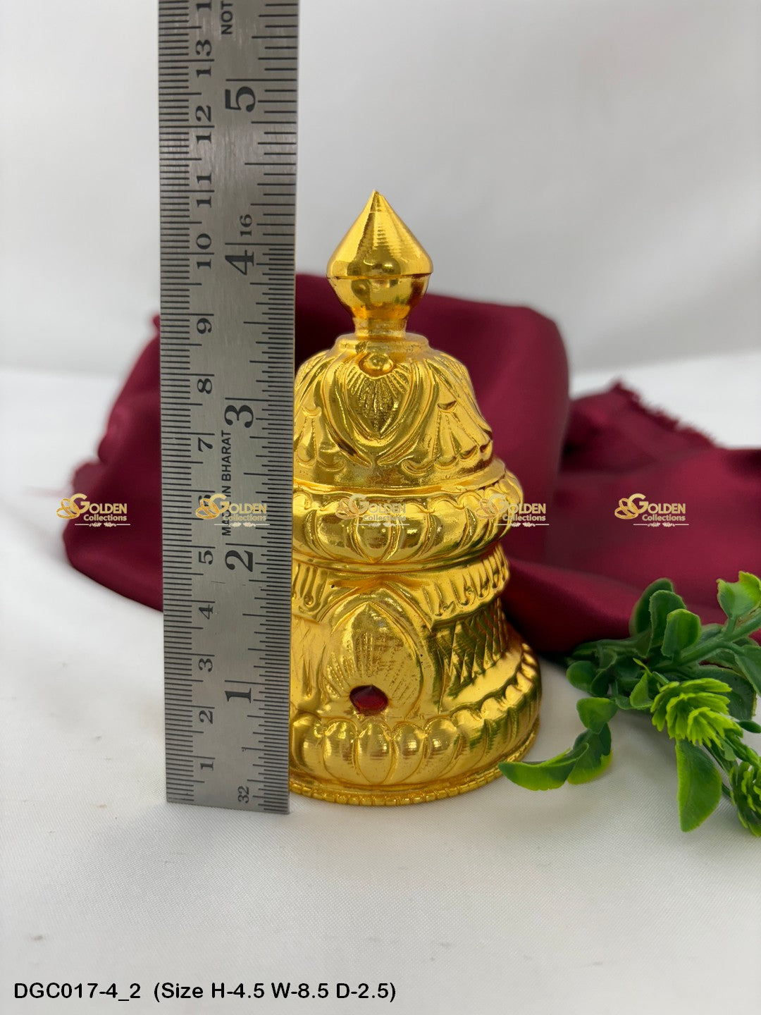 Gold Plated Full Crown For Hindu God Goddess Goldencollections Size: 4.5 X 8.5 X 2.5, Color: Gold, Style: Round Image 2