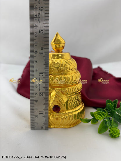 Gold Plated Full Crown For Hindu God Goddess Goldencollections Size: 4.75 X 10 X 2.75, Color: Gold, Style: Round Image 2