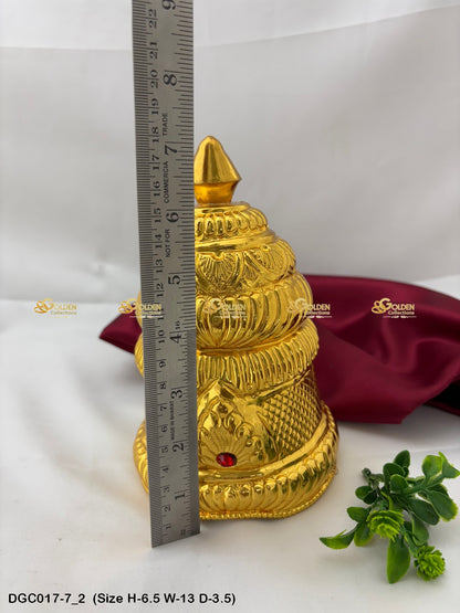 Gold Plated Full Crown For Hindu God Goddess Goldencollections Size: 6.5 X 13 X 3.5, Color: Gold, Style: Round Image 2