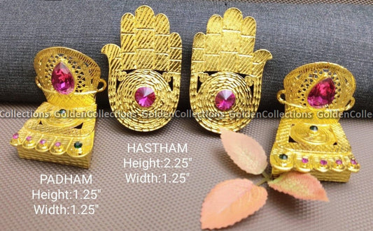 Gold-Plated Hastam and Padam Sacred Hands and Feet of Goddess