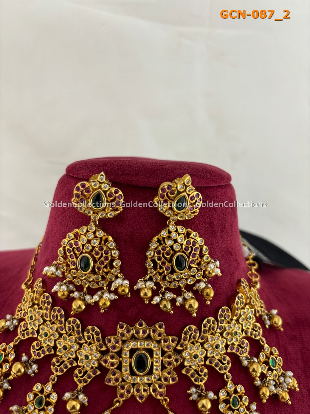 Gold Plated Necklace : Bridal Jewelry South Indian Golden Collections 3