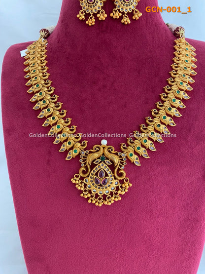 Gold Plated Necklace Design : 1 Gram Gold Jewellery Cost GCN-001 2