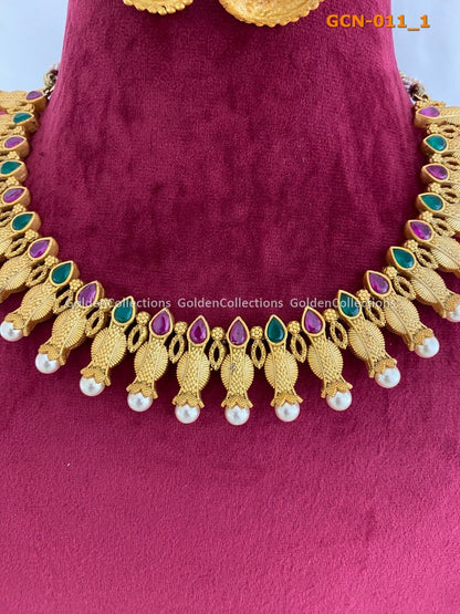 Gold Plated Necklace Latest Design : One Gram Pearl Jewellery GCN-011 1