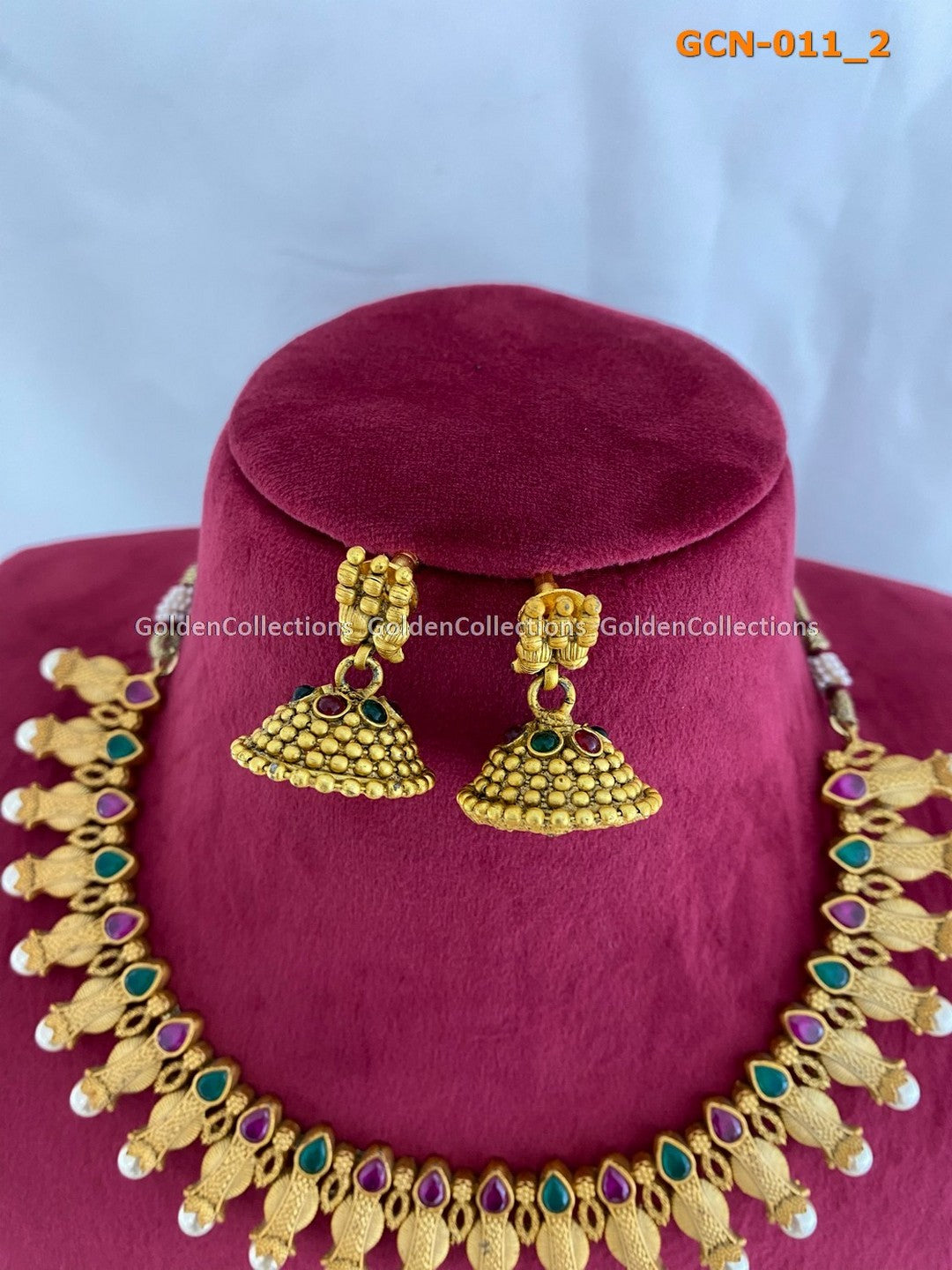 Gold Plated Necklace Latest Design : One Gram Pearl Jewellery GCN-011 2