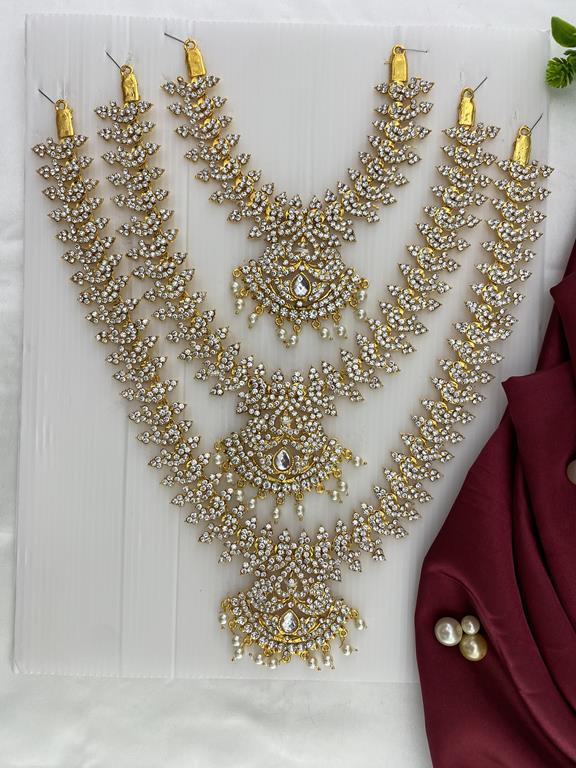 white necklace for deities golden collections