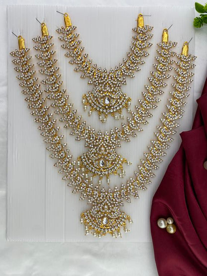 white necklace for deities | goldencollections