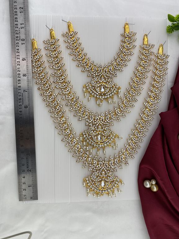 golden collection white necklace for deities