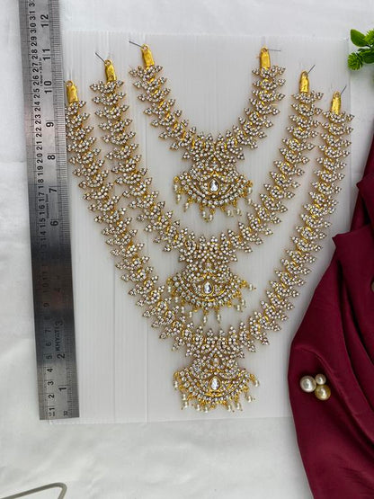 golden collection white necklace for deities