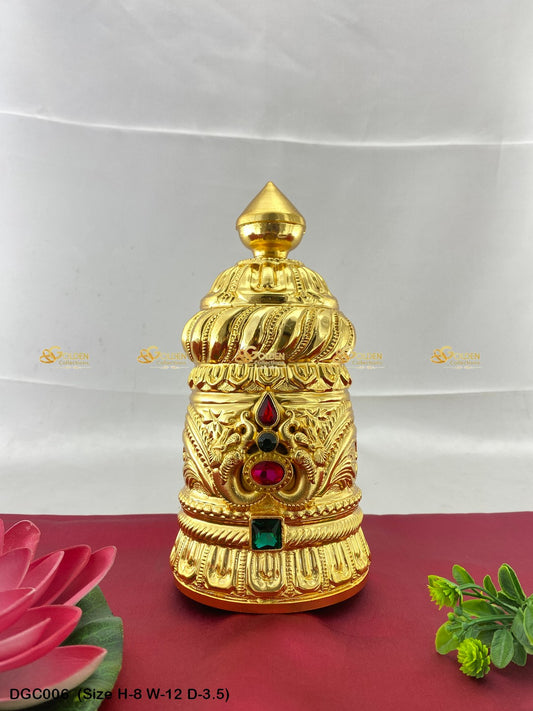 Hindu Deity Crown Divine Alangaram Goldencollections Size: 8 X 12 X 3.5, Color: Gold, Style: Round Image 1