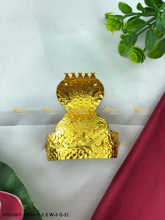 Hindu Deity Jewelry Crown Mukut Goldencollections Size: 2.5 X 3 X 2, Color: Gold, Style: Bajuband Image 1