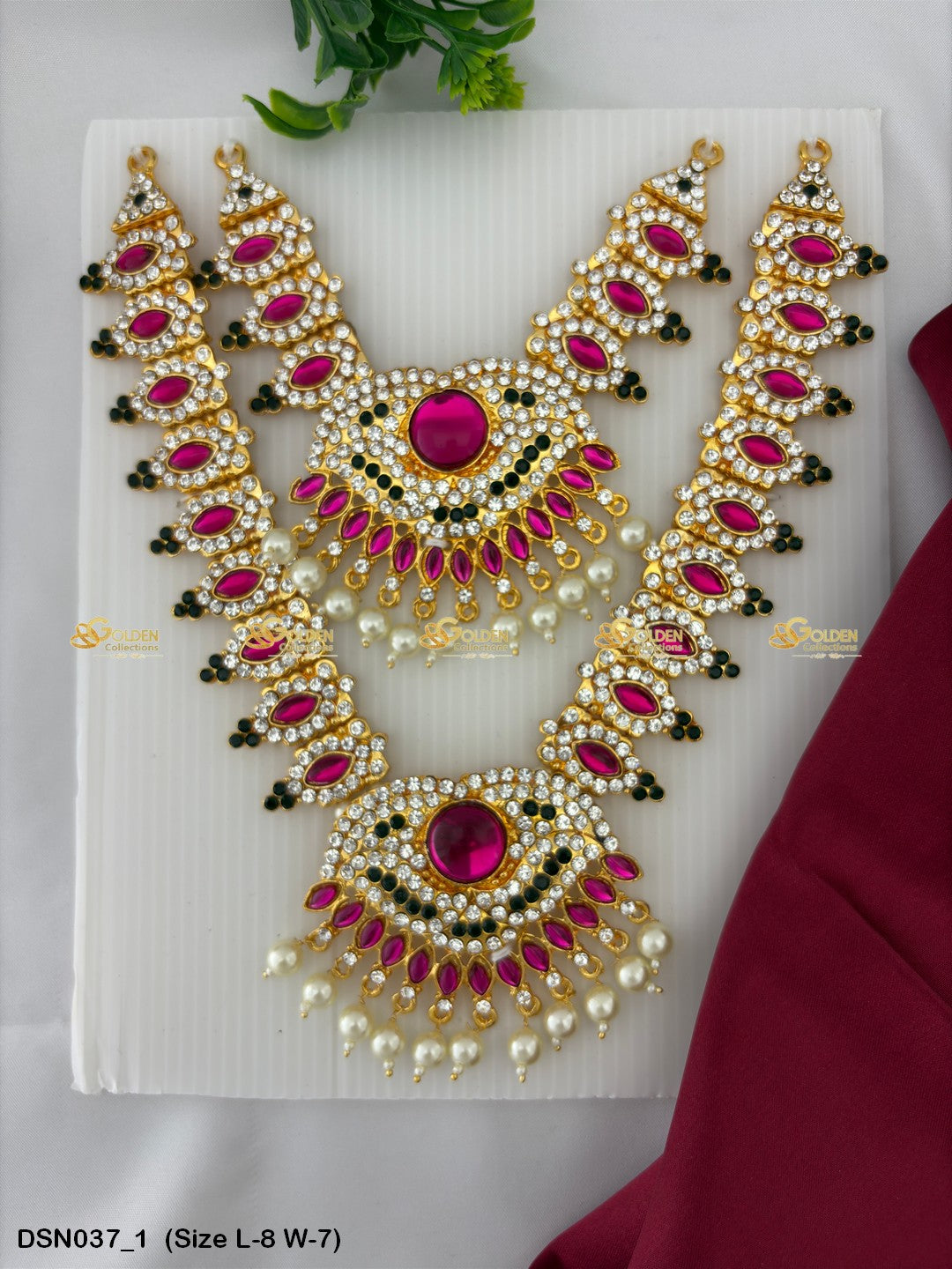 Hindu God Jewellery Set Goldencollections Size: 8 X 7, Color: Multi, Style: 2 Step Image 1