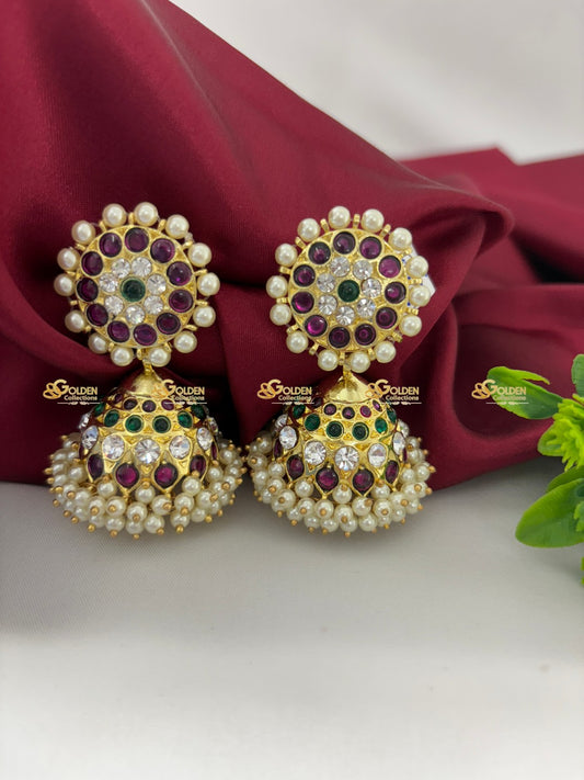 Jhumkas Kemp Earrings for Bharatanatyam dance Performance BBE-003