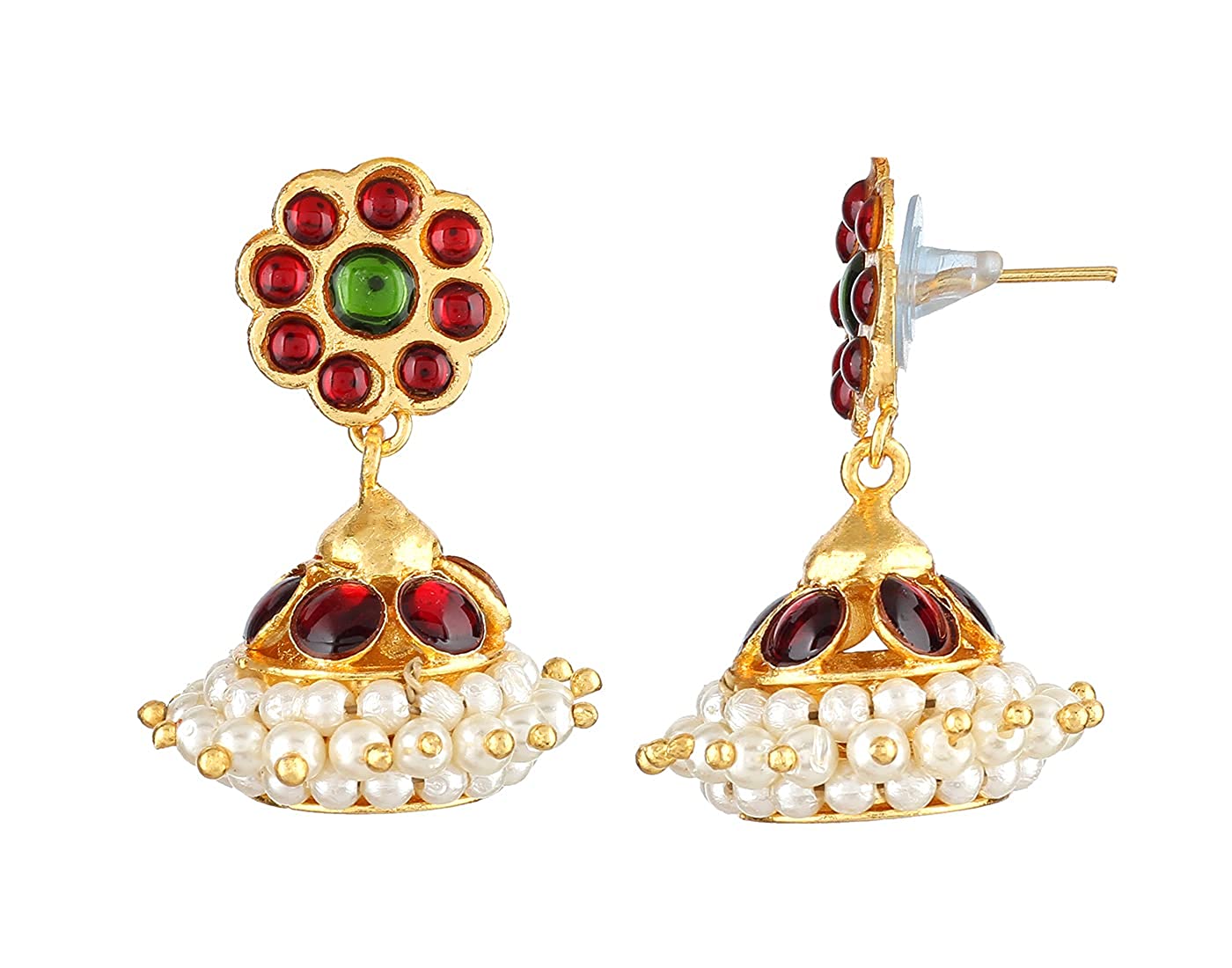 Intricate Jumka Earrings for Bharatanatyam - Golden Collections