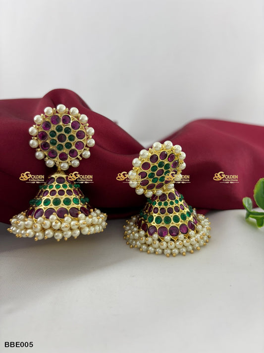 Kemp Jhumkas Pearl Earrings By GoldenCollections BBE-005_1