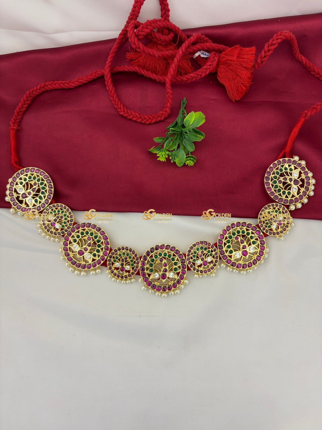 Kemp Vaddanam For Bharatanatyam Handmade Waistbelt Size: Kemp, Color: Kemp Belt, Style:  Image 1