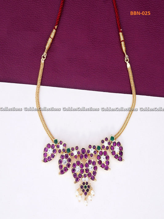 Kempu Short Haram Necklace for Temple Dance Performance BBN-025