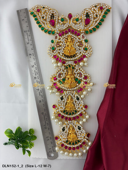 Long Harams With Temple Motifs Embrace Sacred Elegance Size: 12 X 7, Color: Multi, Style: Chest Image 2