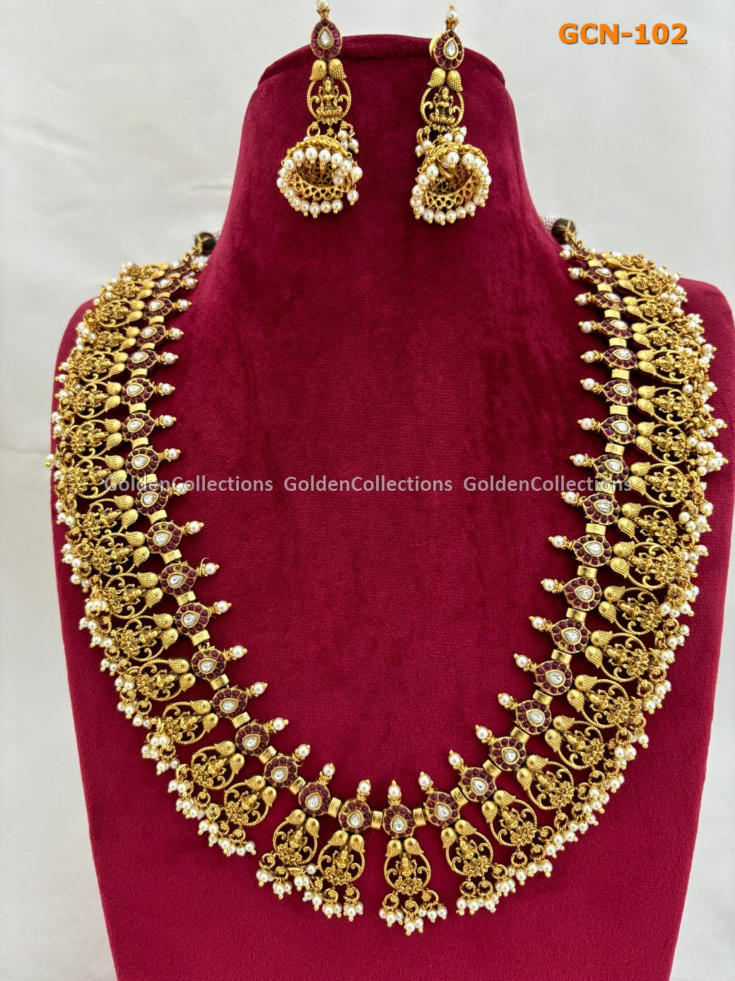Long Necklace Design South Indian : Jewellery Design Set GoldenCollections 