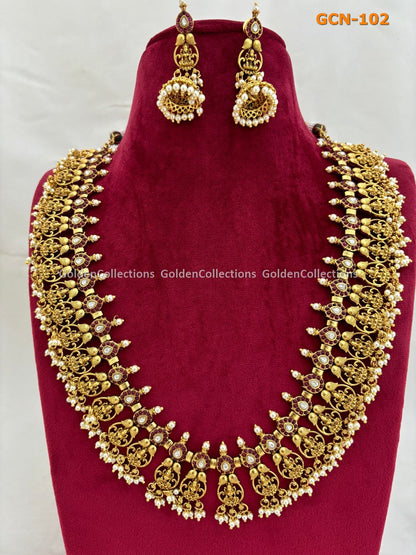 Long Necklace Design South Indian : Jewellery Design Set GoldenCollections 