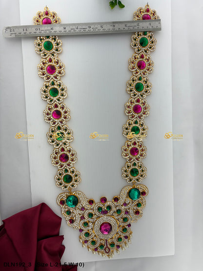 Long Necklace Peacock Model For Deity Goldencollections Size: 21.5 X 10, Color: Multi, Style: 1 Step Image 3