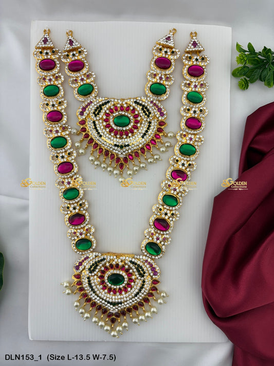 Long Necklace Set Collections Complete Your Look Today Size: 13.5 X 7.5, Color: Multi, Style: 2 Step Image 1