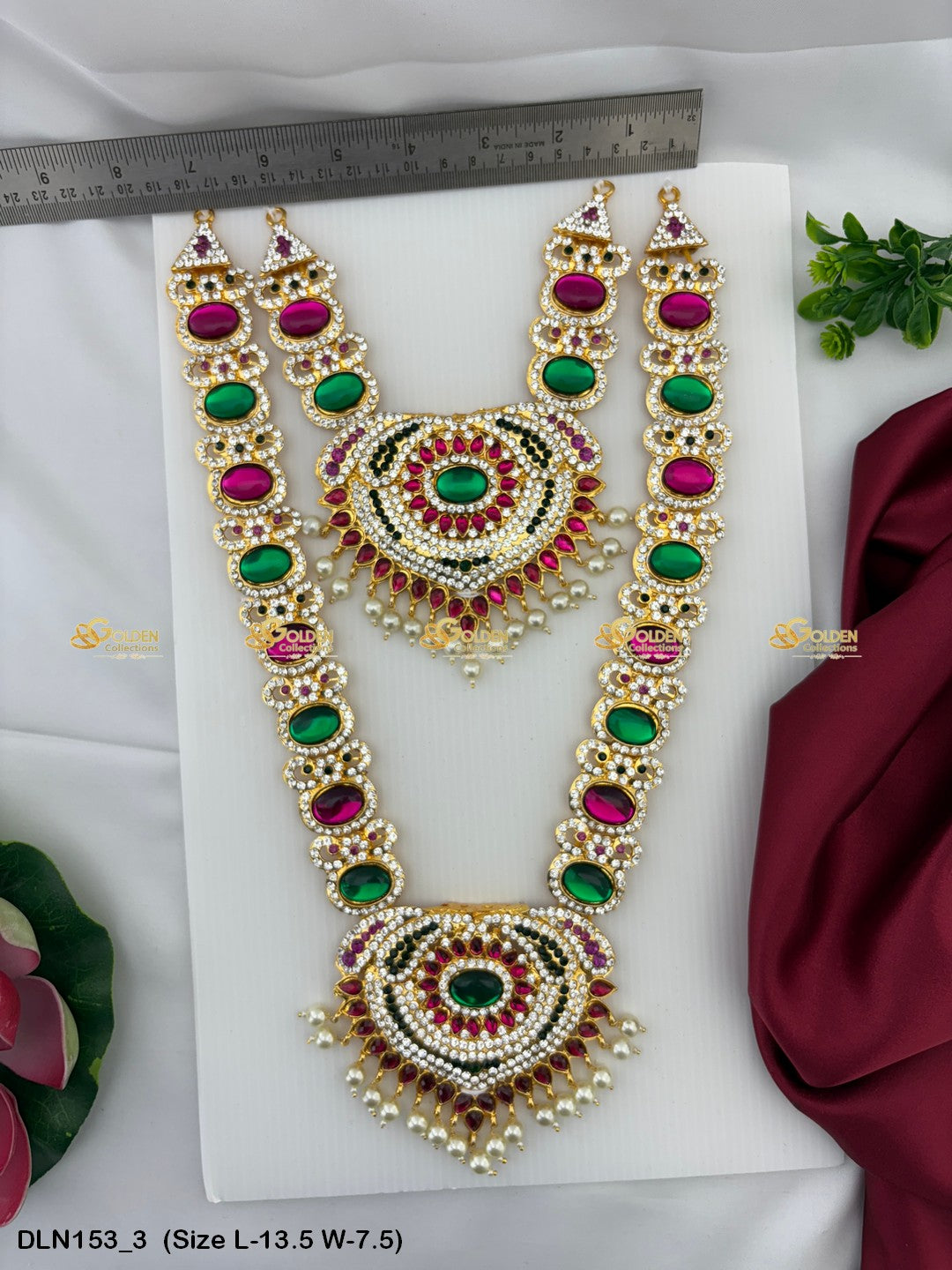 Long Necklace Set Collections Complete Your Look Today Size: 13.5 X 7.5, Color: Multi, Style: 2 Step Image 3