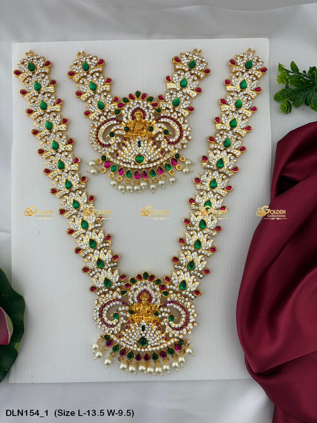 Long Necklace With Deity Pendant Graceful Adornments Size: 13.5 X 9.5, Color: Multi, Style: 2 Step Image 1