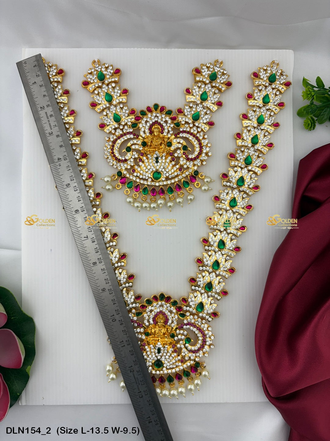 Long Necklace With Deity Pendant Graceful Adornments Size: 13.5 X 9.5, Color: Multi, Style: 2 Step Image 2