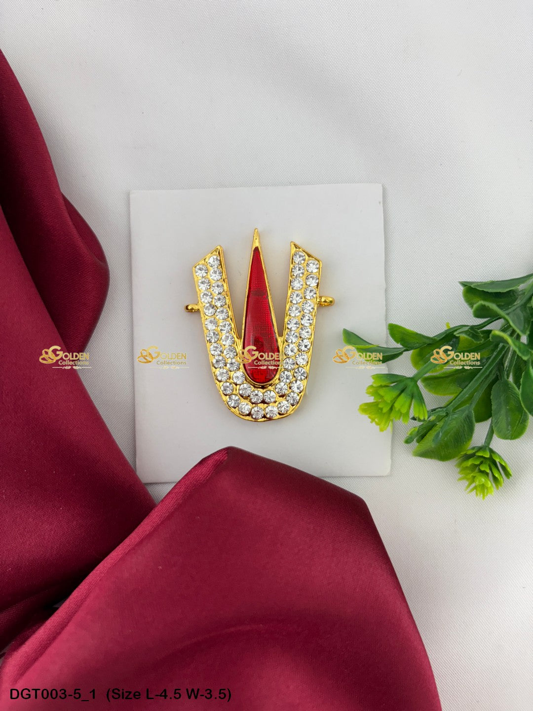 Lord Balaji Tilak Goldencollections Size: 4.5 x 3.5, Color: Multi, Style: Balaji Namam Image 1