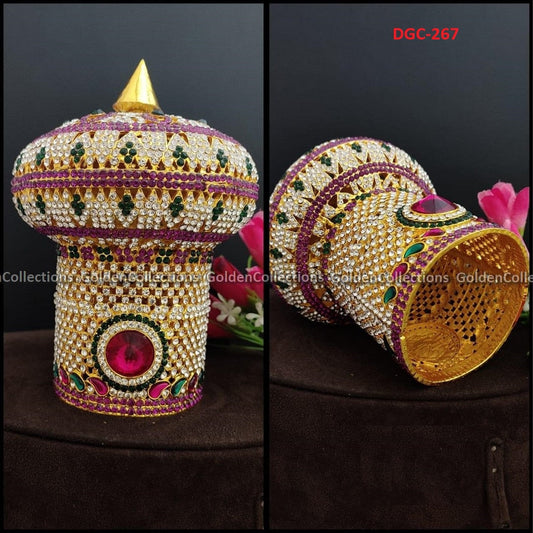 Lord Krishna Mukut Deity Crown Designs - Goldencollections DGC-267