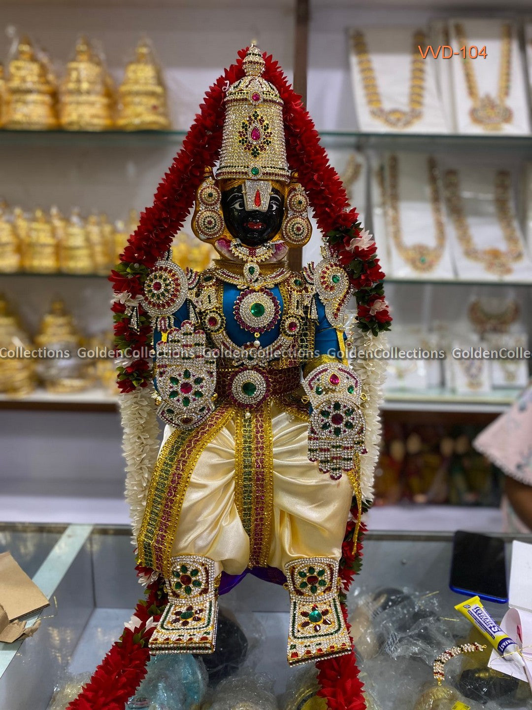 Lord Venkateshwara swamy : Balaji Idol with decoration for pooja VVD-104