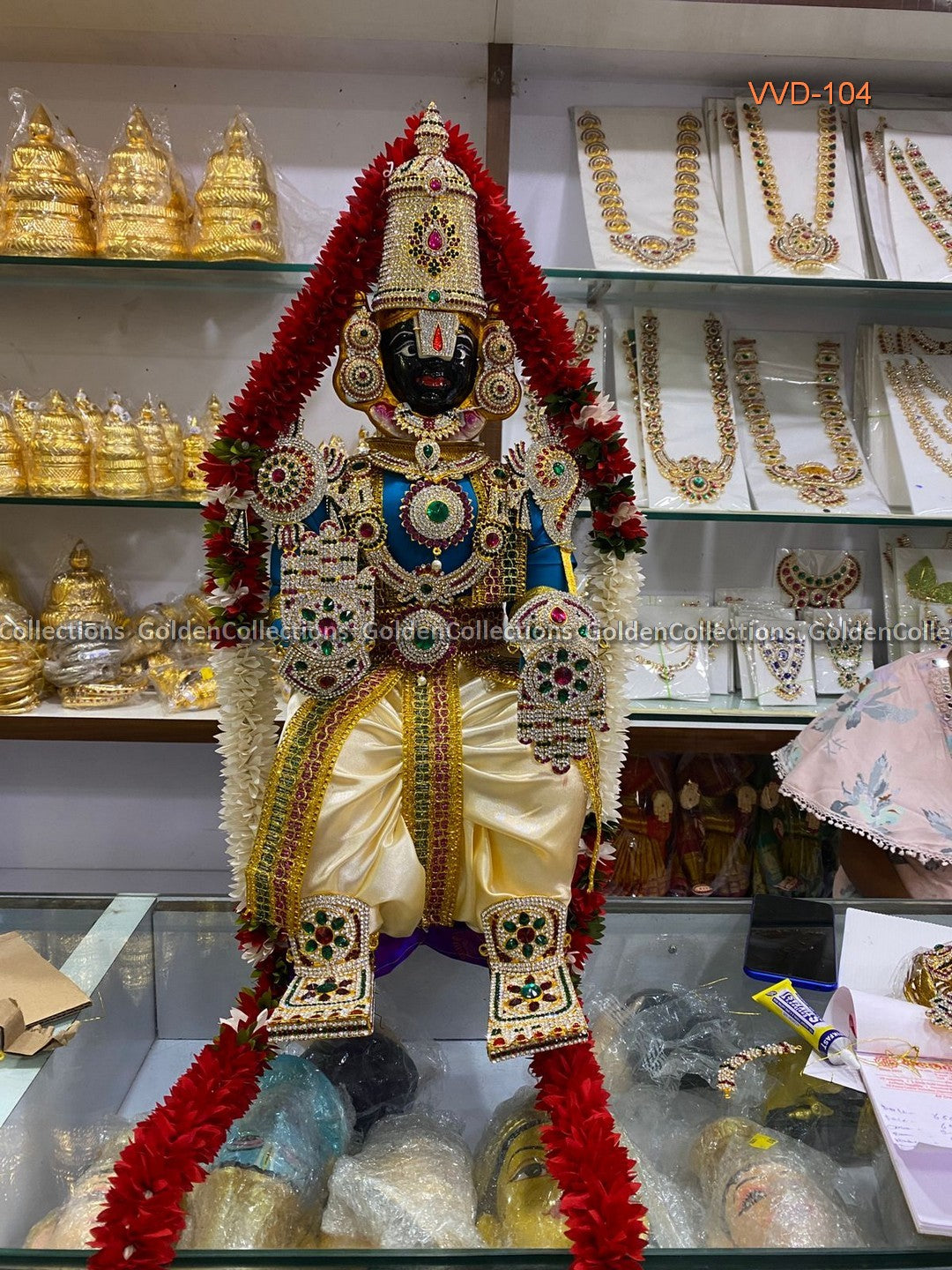 Lord Venkateshwara swamy : Balaji Idol with decoration for pooja VVD-104 1