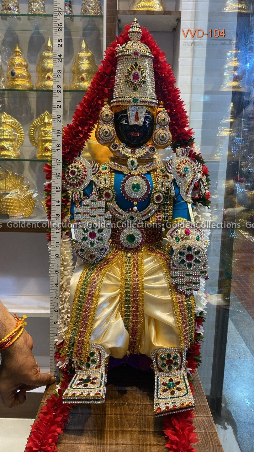 Lord Venkateshwara swamy : Balaji Idol with decoration for pooja VVD-104 2