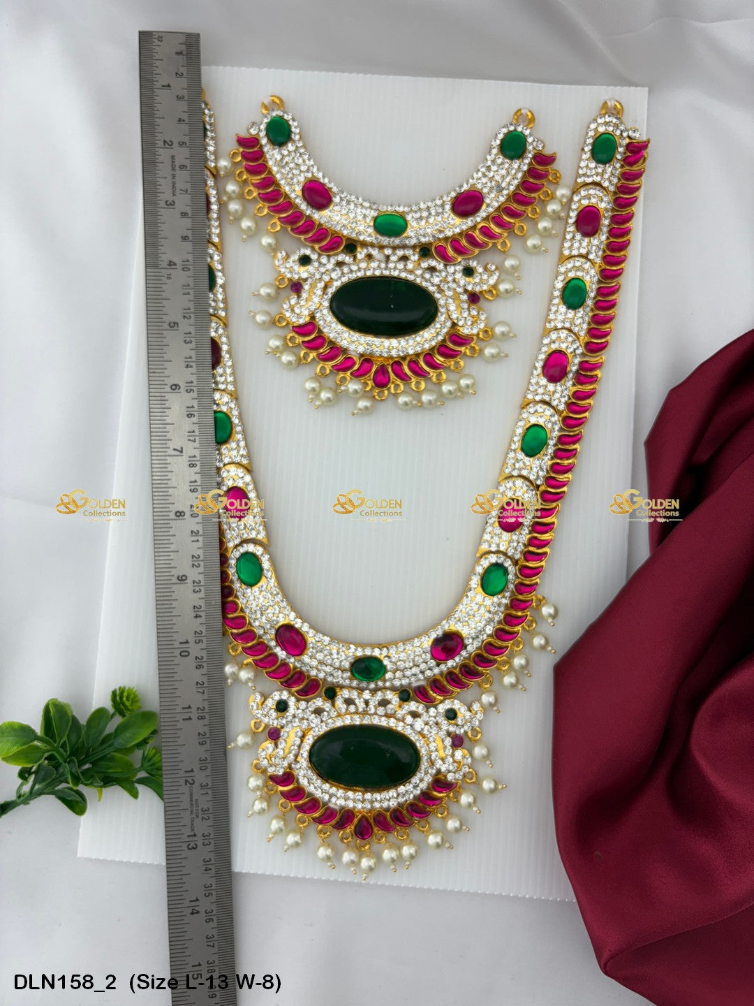 Ornate Temple Deity Long Necklace Exclusive Collection Size: 13 X 8, Color: Multi, Style: 2 Step Image 2