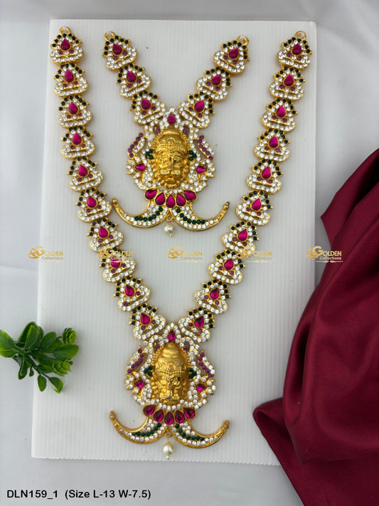 Ornate Temple Deity Long Necklace Limited Edition Size: 13 X 7.5, Color: Multi, Style: 2 Step Image 1