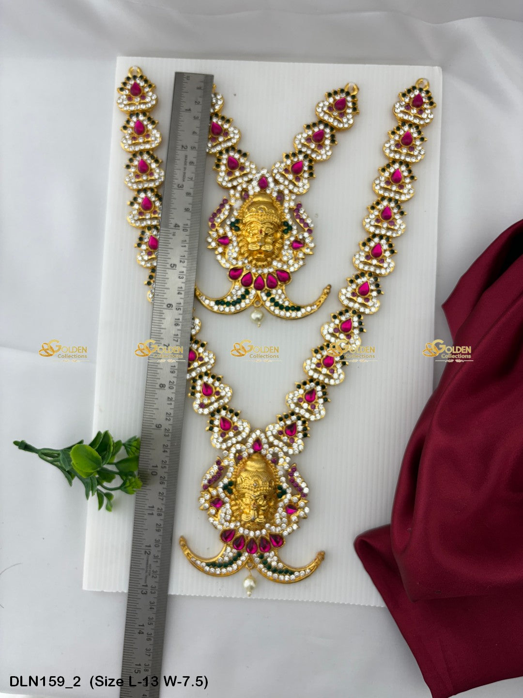 Ornate Temple Deity Long Necklace Limited Edition Size: 13 X 7.5, Color: Multi, Style: 2 Step Image 2