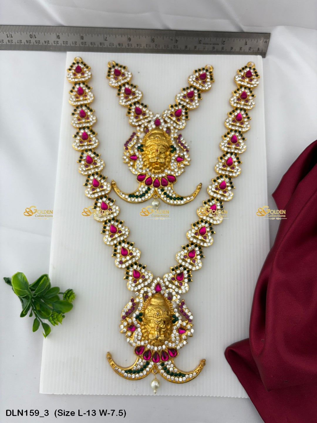 Ornate Temple Deity Long Necklace Limited Edition Size: 13 X 7.5, Color: Multi, Style: 2 Step Image 3