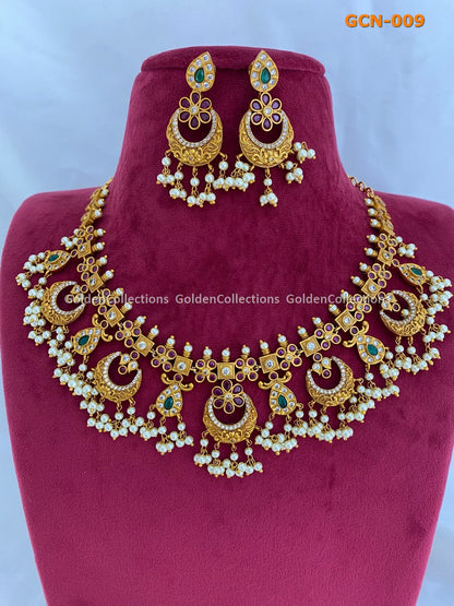 Pearl Necklace : Trending Gold Necklace Golden Collections 